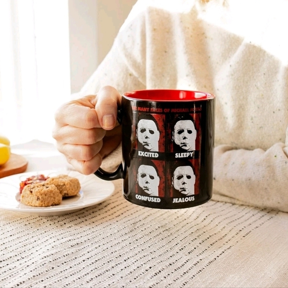 Universal City Studios Jason The many Faces of Micheal Myers Mug Black & Red